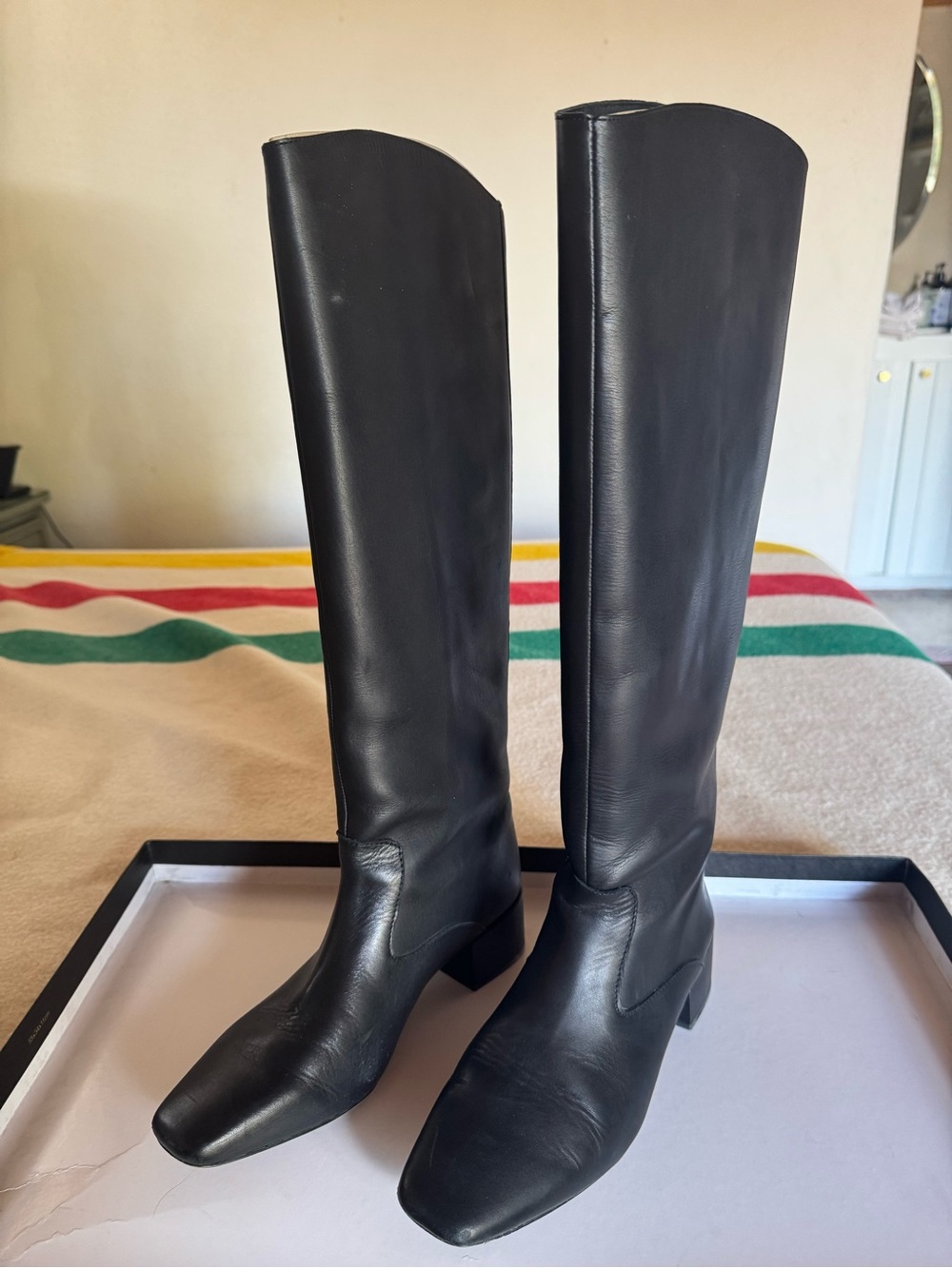 J. Crew Black Leather Boots